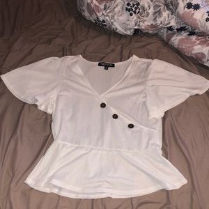 White short sleeve top, size medium